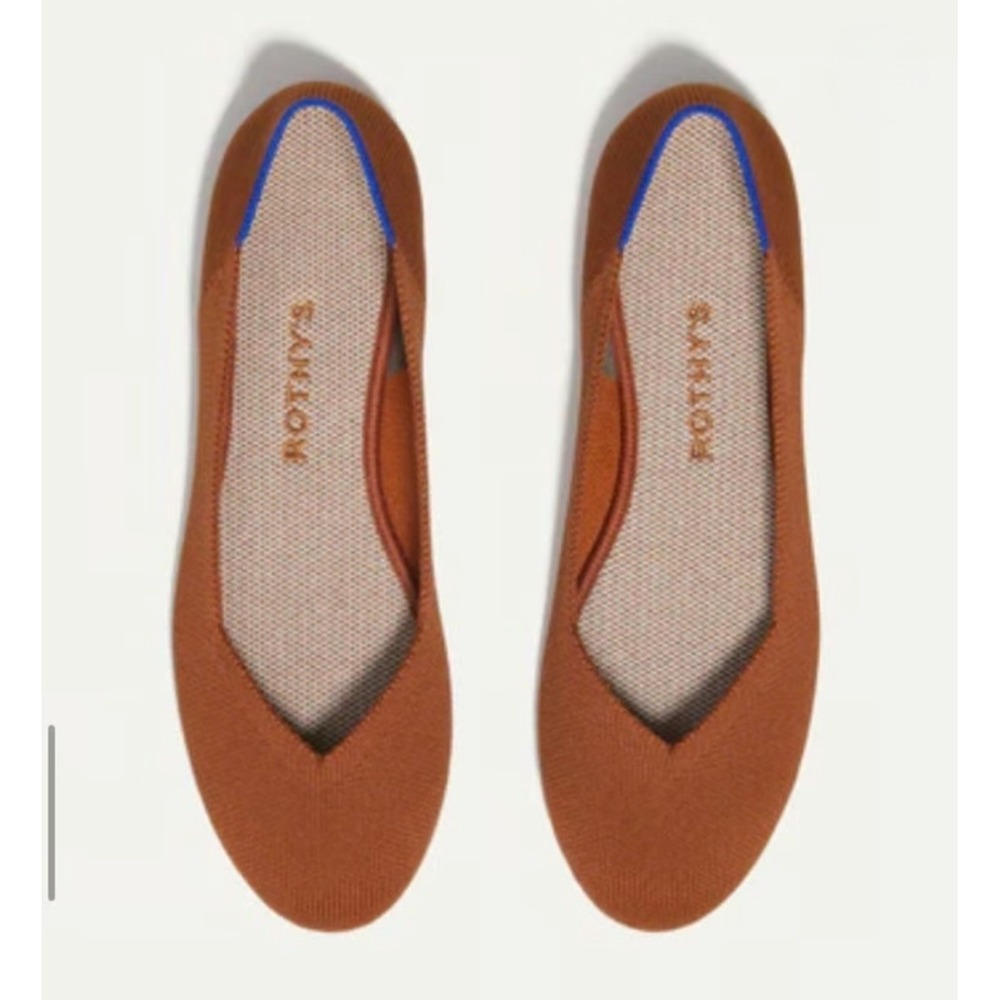 Rothys The Flat Fawn Knit Round Toe Shoes Womens 9.5